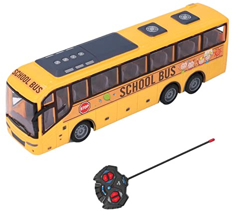 Dilwe Giocattolo per Scuolabus RC, Gioco di Ruolo per Autobus con Telecomando Facile da Controllare con Luce per Bambini dai 3 Anni in su