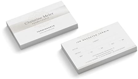 Terminkarten personalisiert | Design Kosmetikerin | 2-seitig | Querformat | Menge wählbar | Terminzettel | nächster Termin | Nagelstudio | Fußpflege | Wellness | Pflege | Ornament (1000 Stück)