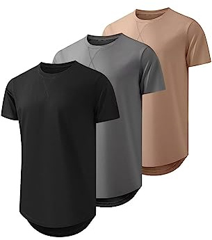 JMIERR 3 Pack T Shirt Herren Baumwolle T-Shirts Basic Einfarbig Hemd | 3 Pcs t shirts, casual slim fit, hip-hop-longline, maschinenwaschbar, rundhalsausschnitt kurzarm