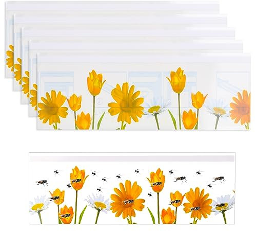 30 Pièces Mouches Piège Autocollant de Fenêtre Piège à Mouche,Piège à Insectes Pièges Adhésifs Jaun pour Les Insectes Nuisibles D'intérieur,Tueur de Mouches Non Toxique et Inodore pour Intérieur