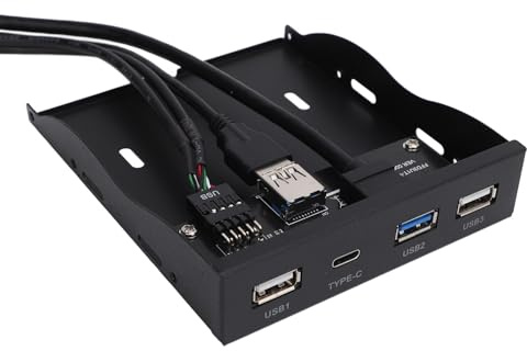 USB 3.2 GEN1 Typ C USB 2.0 HUB 4 Ports Frontplatte Zum Motherboard 19-Pin-Anschlusskabel für 3,5-Zoll-Diskettenschacht