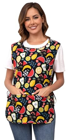 Nanxson Tablier gilet, tablier de chef sans manches avec 2 poches, liens latéraux pour le nettoyage et la cuisine CF3187