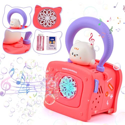 Seifenblasenmaschine, Katze Seifenblasenmaschine Gun für Kinder,Geschenk für Kinder Geburtstag Party Hochzeit Outdoor,Bubble Machine，Katze Handheld Blase Maschine, glückliche Musik