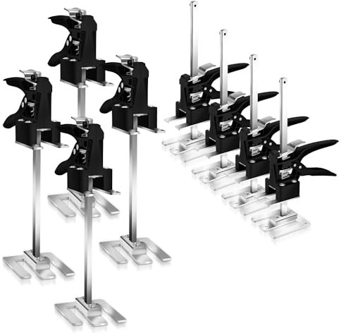 Ollewiellan Attrezzo manuale per il risparmio di lavoro, 8 pezzi, 30 cm, regolatore di altezza fino a 240 kg, strumento di sollevamento per porte e pannelli di legno