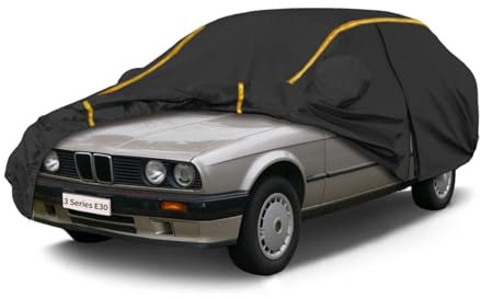 Bâche Voiture pour BMW 3 Series E30 Sedan(1987-1991),Housse de Voiture Exterieur Respirante et Étanche Bâche Voiture Protection Anti-UV Anti-Neige Anti-poussière Anti-Pluie Anti-Soleil