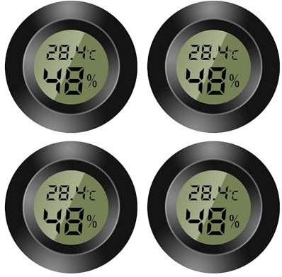 Thermometer Innen,Thermometer Digital Mini Hygrometer Thermometer Digitaler LCD-Monitor Innen Außen Feuchtemessgerät für Luftbefeuchter Keller Babyzimmer Fahrenheit oder Celsius (4)