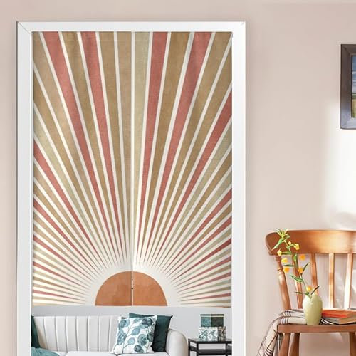 Küchenvorhänge Braun Gestreift Rot Vorhänge Kurz Polyester Scheibengardinen Waschbar Raumteiler Vorhang Türvorhang Langlebig Gardine Küchenfenster Verdickung Tür Vorhang Door Curtain 80x120cm
