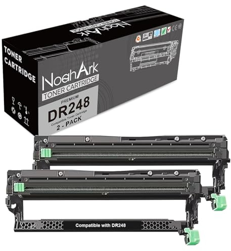 NoahArk Compatible pour DR248 DR-248 DR248CL Unités de Tambour Remplacement pour Brother DCP-L3515CDW DCP-L3520CDW DCP-L3527CDW DCP-L3560CDW MFC-L3740CDW MFC-L3760CDW HL-L3215CW HL-L3220CW (2 Paquets)