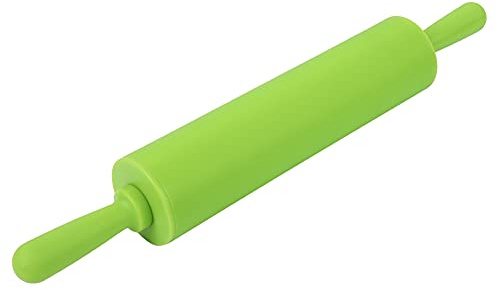 Rolling Pin for Baking, Silicone Rolling Stick Non-Stick Surface Kitchen Handle Accessories for Pizza Dough Fondant Cookie (Green)