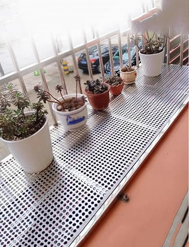 Edelstahl Diebstahlschutz Fenster Schutznetz, dekoratives perforiertes Metallgitter für Balkon und Fenster Sicherheit