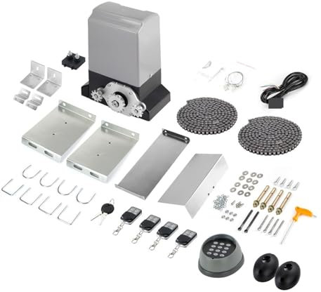 Ouvre-porte coulissante électrique automatique Kit d'ouvre-porte moteur à courant alternatif Kit d'opérateur de porte télécommande APP contrôle,Protection complète