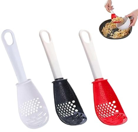 Cucchiaio da cucina, 3 cucchiai da cucina multifunzionali, schiumatoio portatile, separatore di tuorlo d'uovo per casa, appartamento, ristorante, pasticceria