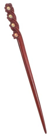 SAFIGLE Horquilla de Madera de Sándalo Rojo Vintage Palillos Cabello Doble Cara Tallada Accesorios de Estilo Chino para Mujer para Coleta de Fiesta Novia Boda Uso Diario