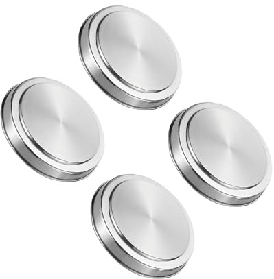 POPETPOP 4 pièces Set de Couvre Brûleurs Ronds Acier Inoxydable Protection Facile à Nettoyer pour Plaque de Cuisson Électrique Accessoire Cuisine Élégant et Pratique