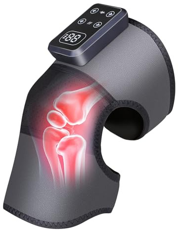Masajeador de rodillas 3 en 1 - Calefacción 5 niveles, 3 modos de masaje, batería de 3000 mAh, pantalla táctil LCD y apagado automático - Para rodillas, codos y hombros - para aliviar el dolor