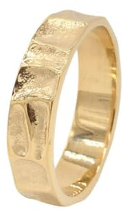HIJONES Damen Herren Gehämmerter Edelstahl Ring Vintage Personalisierter Hip Hop Schmuck