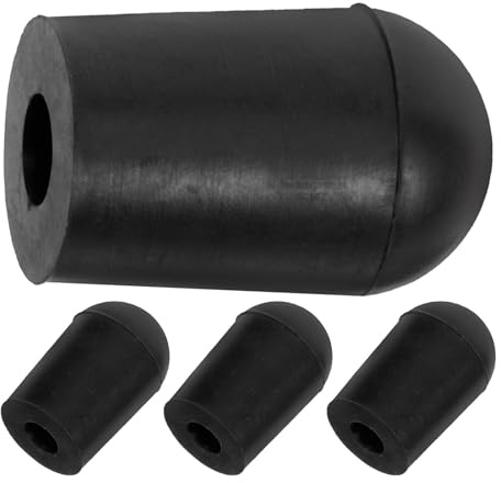 4 Stück Gummispitzen für Cello und Bass Endstift mit Anti Rutsch | Schwarze Abschlusskappen aus Gummi, Stabiler Halt für Zubehör im Musikstudio, Passend für Instrumententeile