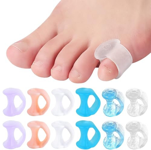 GWEOR 6 Paire Séparateur Orteils,Séparateurs D'orteils en Forme de Marteau,Soulager la Pression du Pied,pour Homme et Femme,Marche, Course,Chevauchement