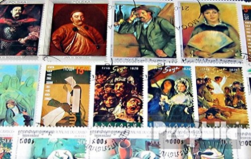 Motive 200 verschiedene Gemälde Marken (Briefmarken für Sammler) Malerei