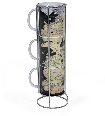 Game of Thrones Map of Westeros Stacking Mugs (set of 3)