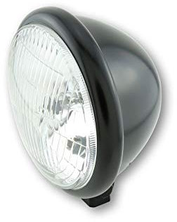 ShinYo Motorrad-Scheinwerfer H4 Hauptscheinwerfer Ø157mm Bates unten schwarz, Unisex, Multipurpose, Ganzjährig, Metall