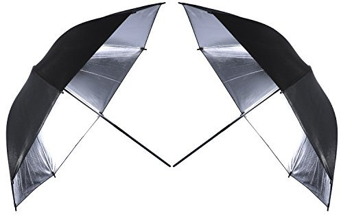 Neewer® 2 Stück 33 / 84cm Fachfotografie Studio Reflektierende Beleuchtung Schwarz/Silber Schirm