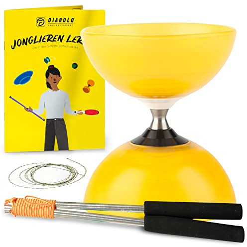 Diabolo Freizeitsport Henrys Beach, set di diabolo con cuscinetto a sfera a ruota libera professionale di diabolo I (giallo)
