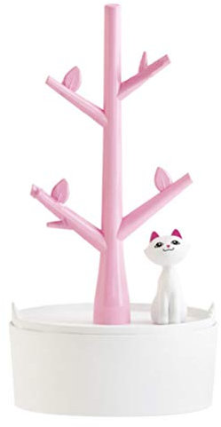 LUOEM Arbre à bijoux organisateur avec chat pour boucles d'oreilles, colliers, bracelets(Couleur aléatoire)