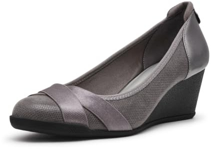 Anne Klein Sport Timeout Wedge Heel Pewter 8.5