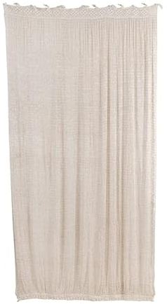 El Mercader del Mar Cortina Red de Pescador confección Artesanal con colgadores de Presilla y Flecos, Medida Aprox 120x210cm, apartamento costero, Comedor casa Playa