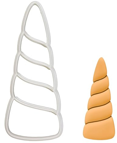 BAKERLOGY Unicorn Horn Cookie Cutter - Detailed Biscuit Cutter Design for Baking and Crafts, Ideal on Fondant, Dough, Clay