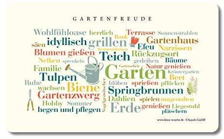 Breakfast board garden words, tagcloud with words around the garden, a great gift idea