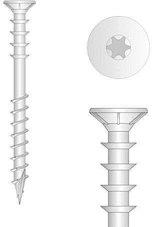 DMX - Distanzschrauben Abstandsschrauben Justierschrauben, Holz- Universalschrauben, Ring- und Holzgewinde für Holzlatten, Dach und Trockenbau - 6mm TORX - Großpack - 6x60 (200 St./Verp.)