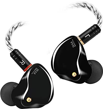 Famedy In-ear Monitors, Wired Earbuds with Tesla Technology Headphone MMCX Detachable Cables,Noise-Isolating in ear Headphones for Musicians Drummer Hifi Stereo IEM Earphones (Black Coating, no Mic)