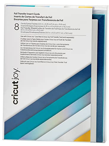 Cricut Joy Foil Transfer -Einsatzkarten | Blaue Lagoon | 11,4 cm x 15,9 cm | 8-Pack | Zur Verwendung mit Cricut Joy Card Matte & Foil Transfer Tool