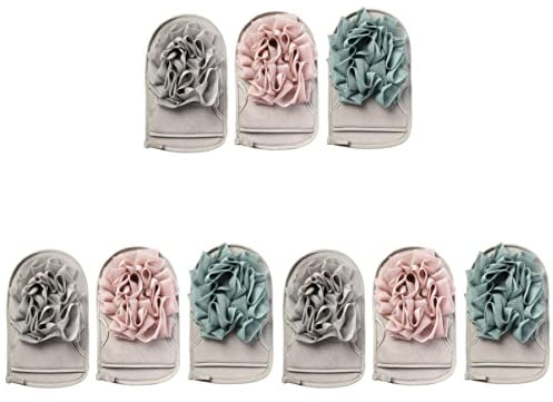 Cabilock 9pcs Bath Massage Men For Bathroom Gloves Beauty Spa Skin Body Health Women Dual Tool Flower Scrub Ladies Mesh Exfoliation Cleaning Brush Mitts Exfoliating Scrubber Side