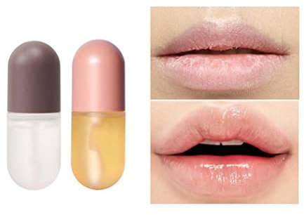 Lip Lip Plumper HEITIGN 2-teiliges Lippenvergrößerungs-Set Make-up-Lipgloss-Lippenvergrößerer Vollere, Hydratisierte Lippen