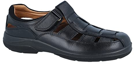 Sandalias para hombre, cerradas de estilo deportivo. Con suela muy ligera y resistente, plantilla extraible y práctico cierre de velcro. LUISETTI SANDALIA TORONTO 13451ST TALLA 43 COLOR NEGRO