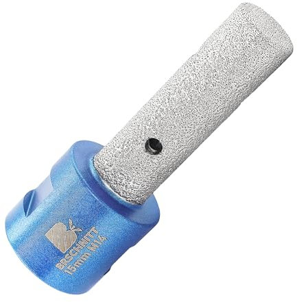 Fresa diamantata 15 mm – Taglio fresa diamantata ingrandimento fori esistenti in porcellana ceramica piastrelle marmo granito filettatura M14 per smerigliatrice angolare