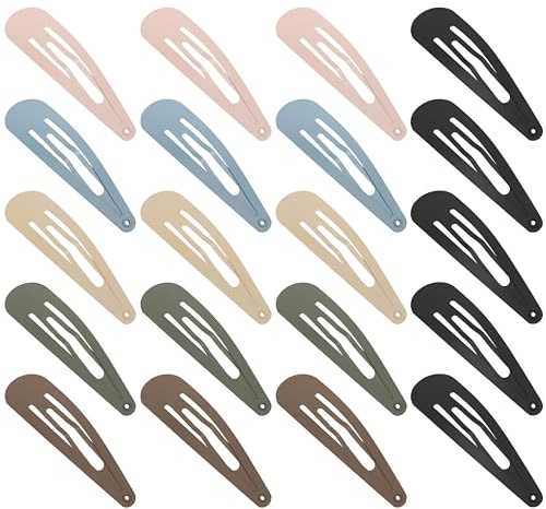 XCZYN Lot de 20 pinces à cheveux en métal avec finition mate couleur colorée antidérapantes en métal pour femmes, petites filles et dames (20 pièces, Couleur claire)