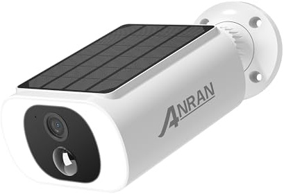 ANRAN 2K Solar Security Cameras Wireless Outdoor, 2.4Ghz WiFi Surveillance Outdoor Camera for Home Security with Embedded Solar Panel, Color Night Vision, 2-Way Talk, IP67 Waterproof, Work with Alexa