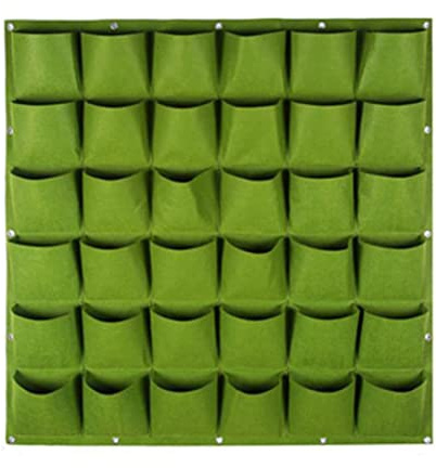 Naisicatar Wall Planter,Hanging Planter Bags Vertical Wall Mounted Plant Grow Bags 36 Pocket Fabric Pots for Home Balcony Green