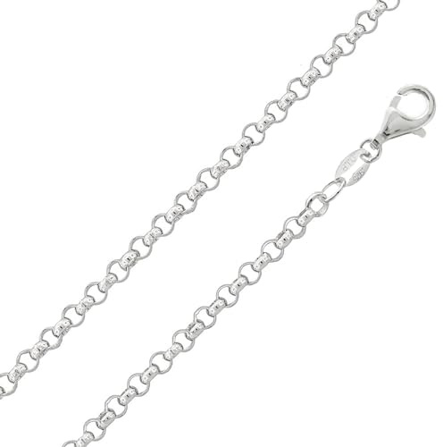 Designer Inspirations Boutique Pulsera de plata de ley 925 de 3,3 mm de ancho con eslabones redondos para mujeres y niñas, pulsera ideal para abalorios de clip, 7.5 pulgadas/8 pulgadas, 8 Inches,
