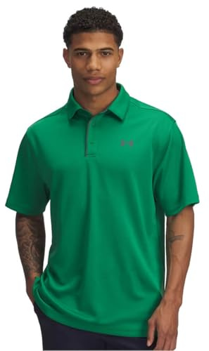 Under Armour Mens Tech Golf Polo, (305) Team Kelly Green/Pitch Gray, XXL