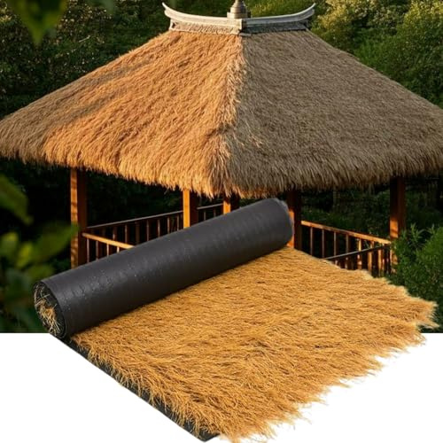 Techo de cobertizo de paja artificial,techo de barra de base artificial, cobertizo de paja artificial para la decoración del techo del cobertizo de decoración del jardín,dec(Size:0.5*20m(1.64*65.6ft))