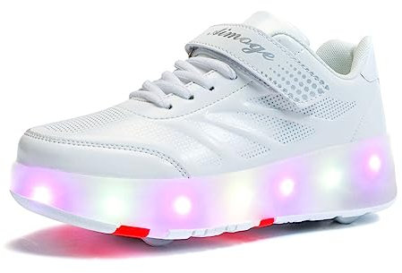 HUSKSWARE Rollschuhe, 4-Rad-Skateschuhe, Jugendliche Schuhe mit Rollen, Unisex Sportschuhe, Weiß, 36EU