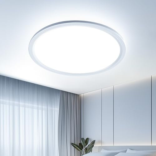 EASY EAGLE Plafoniera LED Soffitto 40 CM: Pannello Lampada da Soffitto 6500K, Lampadario LED Soffitto Moderna per Camera Cucina Bagno Garage Ultra Sottile, 48W, Bianco