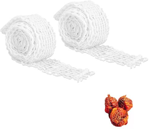 2 Rotoli Rete per Arrosti Rete da Cucina per Carne, 300cmMesh Stretch Rete Arrosto Elastica Rete Alimentare Accessori per Cottura e Cottura per Conservare Appendere Arrostire Cuocere Carne Prosciutto