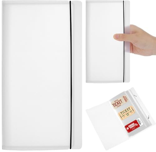 HONMEET Álbum de recortes de tarjetas y boletos para conciertos y billetes de avión, organizador multiusos para billetes de entrada, diseño de hojas sueltas, cubierta transparente, ideal para