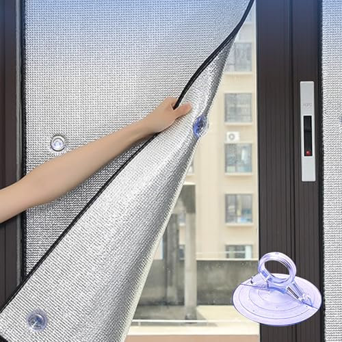 Saugnapfes Rollo Fensterrollo, Sonnenschutz Verdunkelungsrollo mit Saugnäpfen, Temporäre Sichtschutz Vorhang für Schlafzimmer Wohnzimmer Büro Auto, Ohne Bohren, Breite X Länge